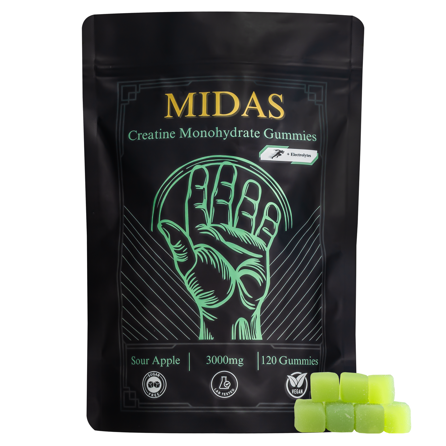 Creatine Gummies with Electrolytes - Sour Apple - Triple Pack